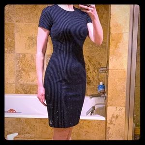 Banana Republic pin-striped sheath dress